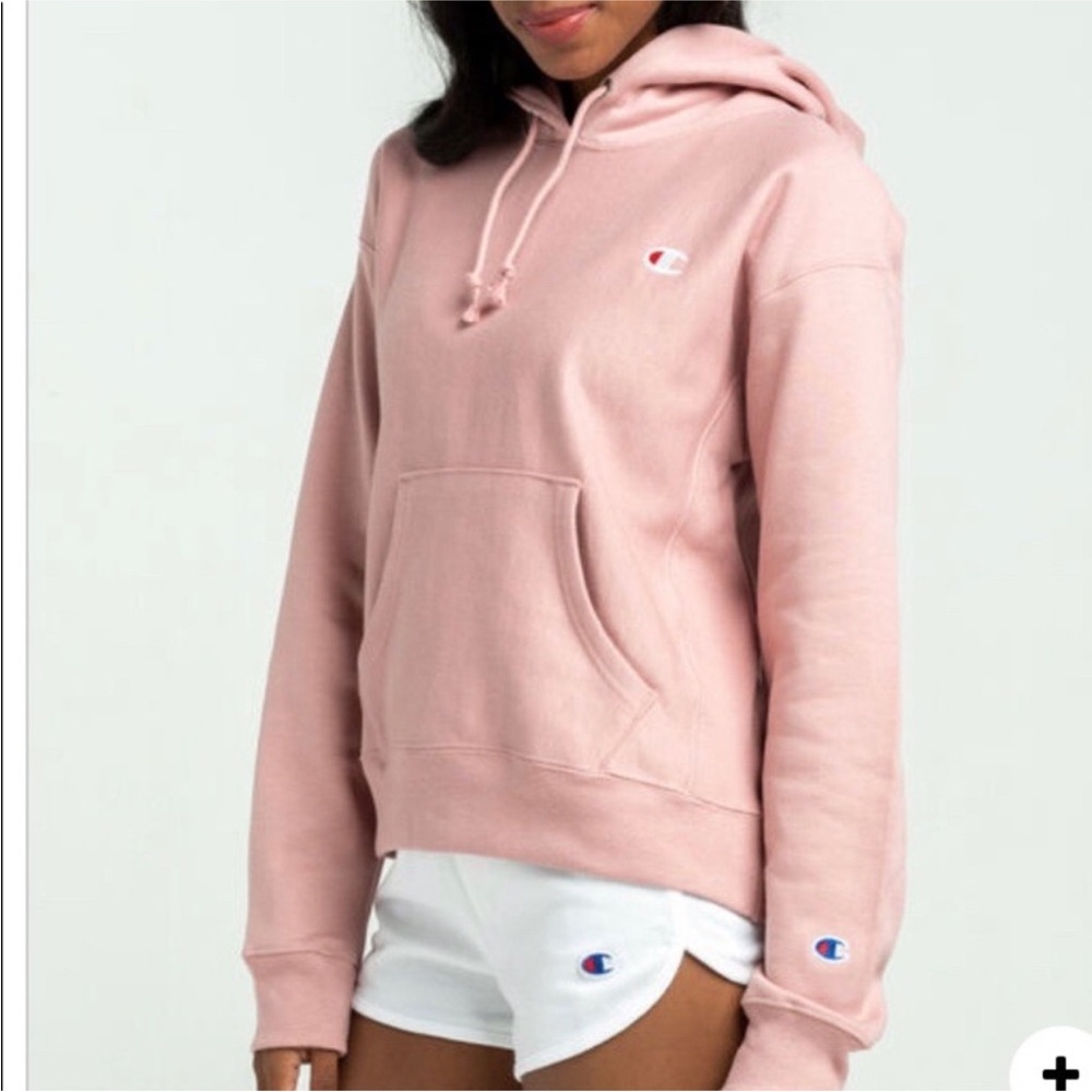 Champion Reverse Weave Hoodie in Dusty Pink, Size Large